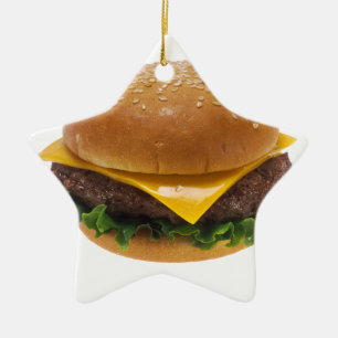 Cheeseburger Ceramic Ornament