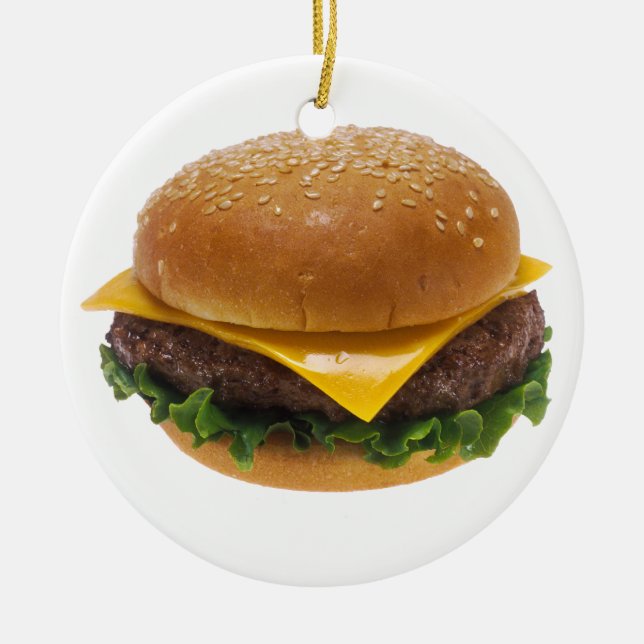 Cheeseburger Ceramic Tree Decoration (Front)
