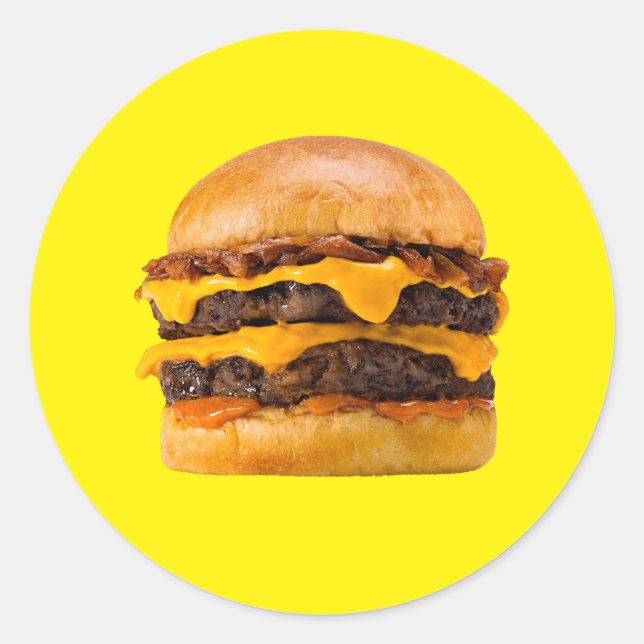 Cheeseburger Classic Round Sticker (Front)