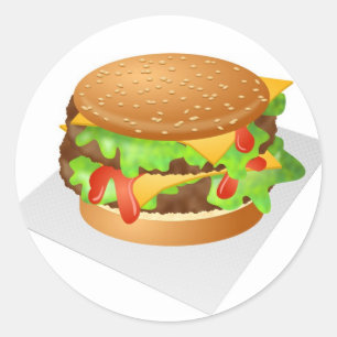 Cheeseburger Classic Round Sticker