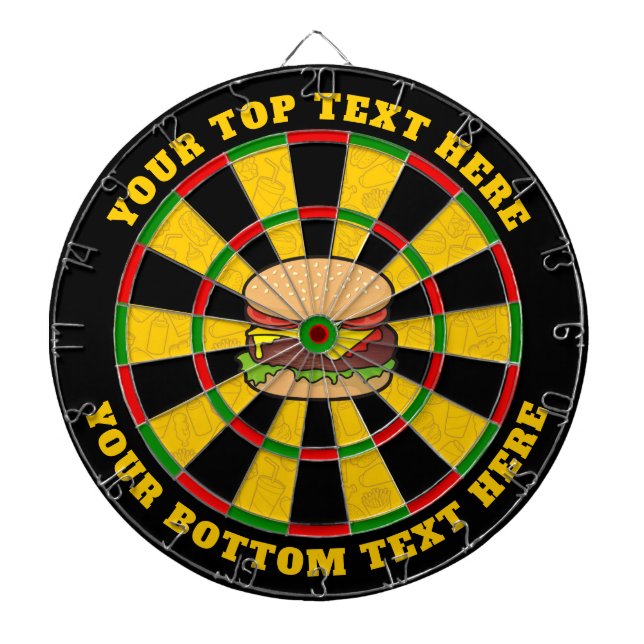 Cheeseburger Dartboard with Custom Text (Front)