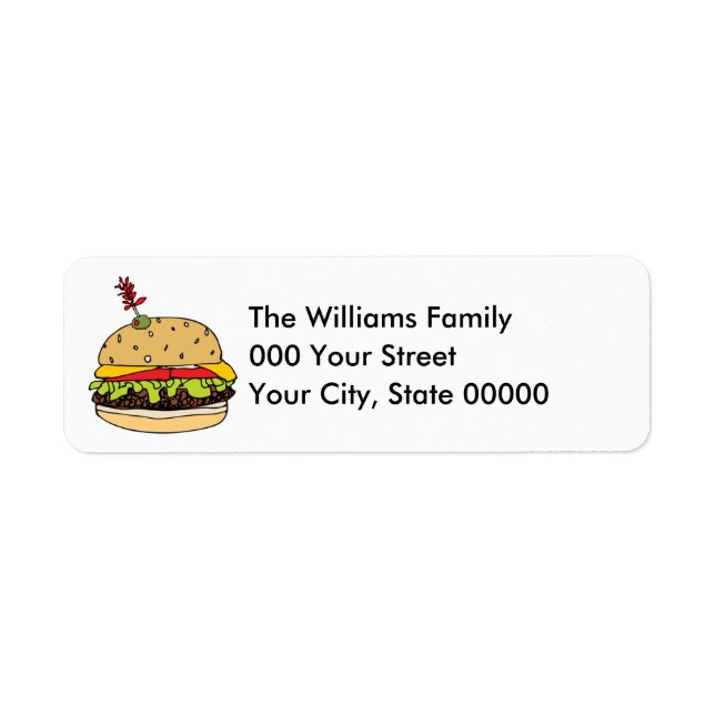 Cheeseburger Deluxe Return Address Label (Front)
