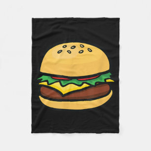 Cheeseburger Emoticon Hamburger Cheese Bbq  Fleece Blanket