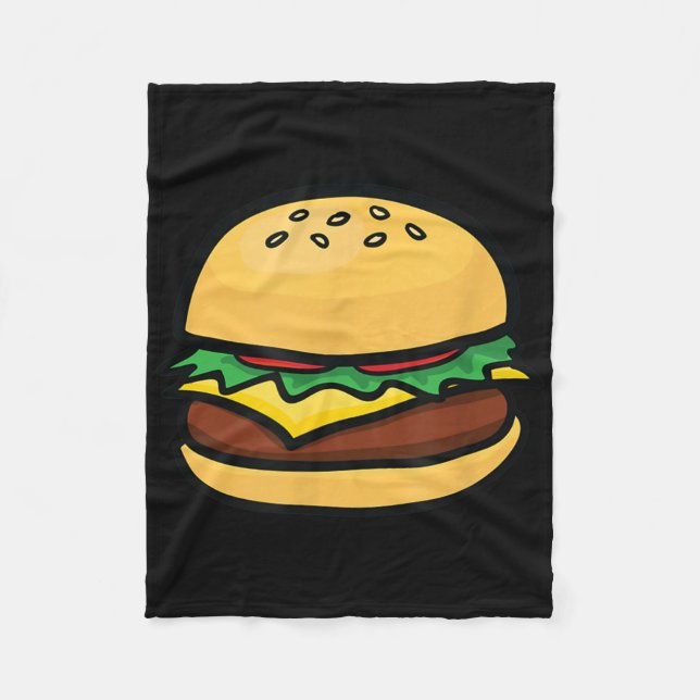 Cheeseburger Emoticon Hamburger Cheese Bbq  Fleece Blanket (Front)