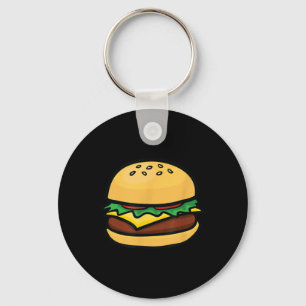 Cheeseburger Emoticon Hamburger Cheese Bbq  Key Ring