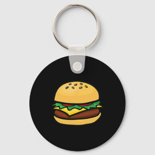 Cheeseburger Emoticon Hamburger Cheese Bbq  Key Ring