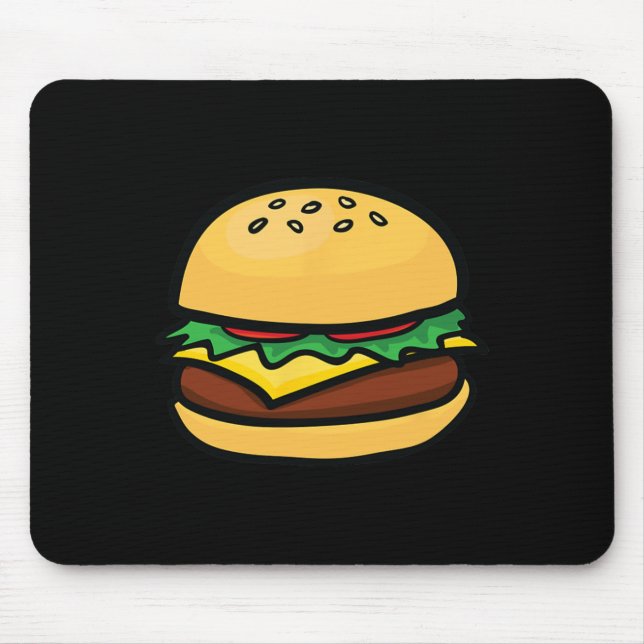 Cheeseburger Emoticon Hamburger Cheese Bbq  Mouse Pad (Front)