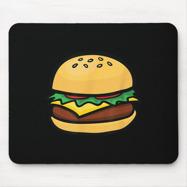 Cheeseburger Emoticon Hamburger Cheese Bbq  Mouse Pad (Front)