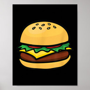 Cheeseburger Emoticon Hamburger Cheese Bbq  Poster