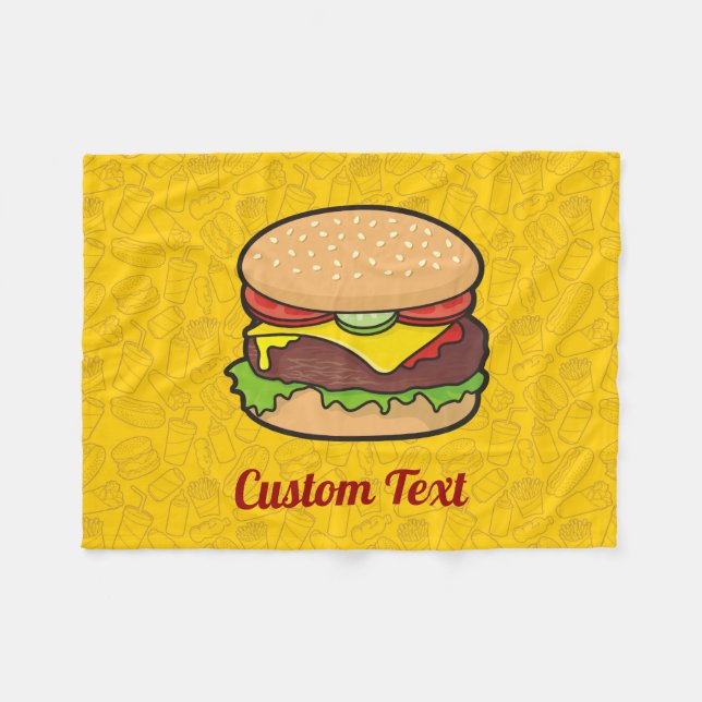 Cheeseburger Fleece Blanket (Front (Horizontal))