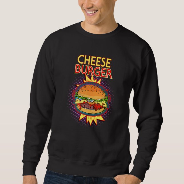 Cheeseburger French Fry Hamburger Food Flash Sweatshirt (Front)
