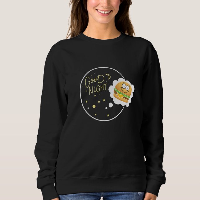 Cheeseburger French Fry & Hamburger Food Sign Sweatshirt (Front)