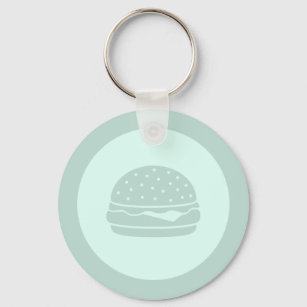 Cheeseburger Fun Hamburger CUSTOM COLOR Key Ring