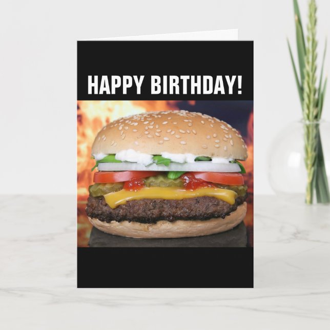 CHEESEBURGER FUNNY BIRTHDAY CARD (Front)