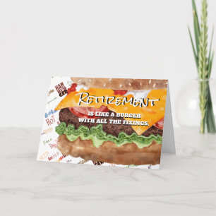 Cheeseburger Funny Retirement Holiday Card