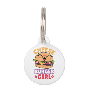 Cheeseburger Girl, Hamburger Women and Cheeseburge Pet Tag