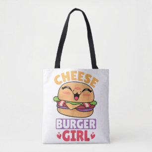 Cheeseburger Girl, Hamburger Women and Cheeseburge Tote Bag