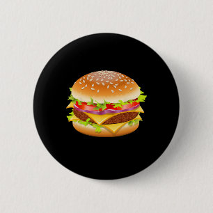 Cheeseburger Hamburger Burger Funny Food Halloween 6 Cm Round Badge