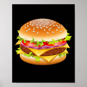 Cheeseburger Hamburger Burger Funny Food Halloween Poster
