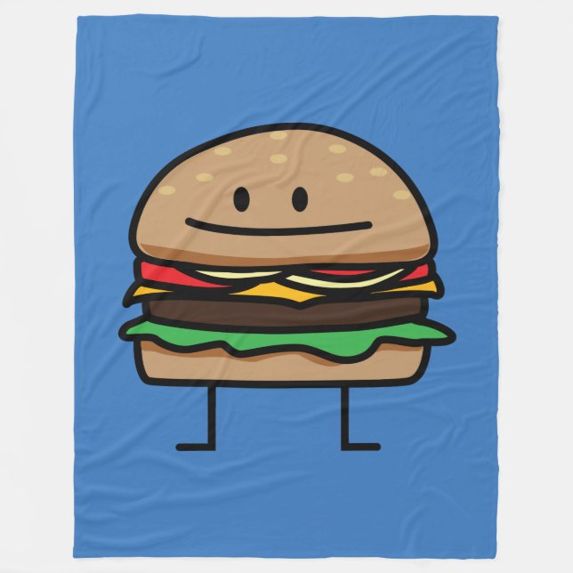 Cheeseburger Hamburger ground meat Beef cheese bun Fleece Blanket (Front)