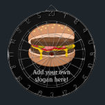 Cheeseburger - Novelty Food Image with Own Text Dartboard<br><div class="desc">Burger lovers,  create a custom dartboard for a mancave or outdoor space with a cheeseburger graphic and personalised text. You can add a humourous slogan for a unique item for your games room.</div>