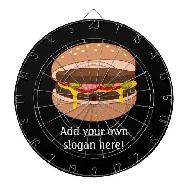 Cheeseburger - Novelty Food Image with Own Text Dartboard (Front)