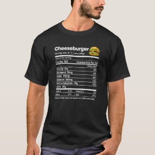 Cheeseburger Nutrition Fact Thanksgiving Christmas T-Shirt