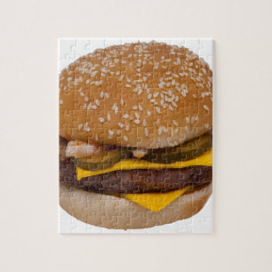 Cheeseburger On Sesame Seed Bun Jigsaw Puzzle