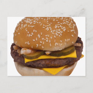 Cheeseburger On Sesame Seed Bun Postcard