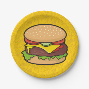 Cheeseburger Paper Plate