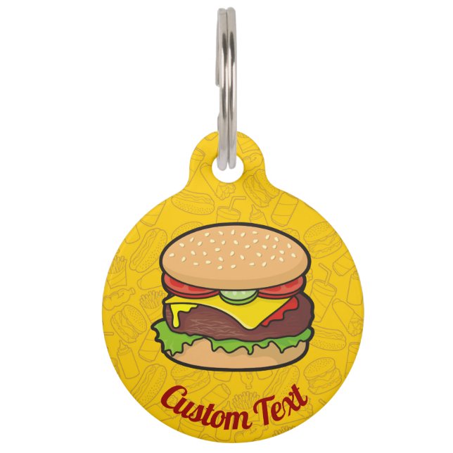 Cheeseburger Pet Tag (Front)