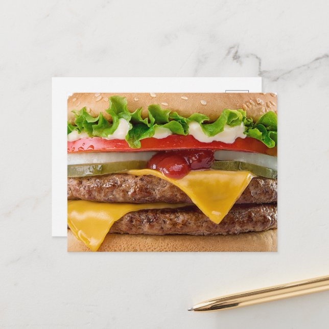 Cheeseburger Postcard (Front/Back In Situ)