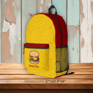 Cheeseburger Printed Backpack