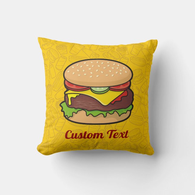 Cheeseburger Throw Pillow (Front)