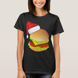 Cheeseburgers Hamburger Santa Hat Matching Christm T-Shirt
