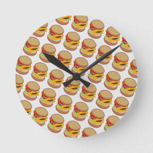 CHEESEBURGERS ROUND CLOCK