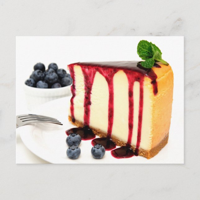 Cheesecake And Blueberries Postcard (Front)