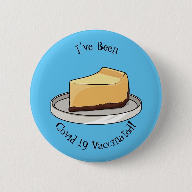Cheesecake cartoon illustration 6 cm round badge (Front)