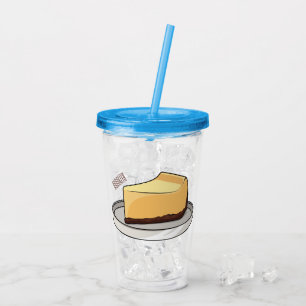 Cheesecake cartoon illustration acrylic tumbler