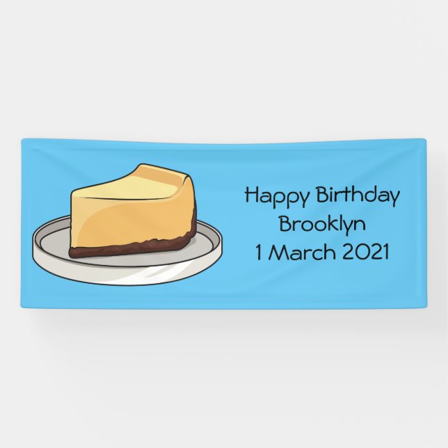 Cheesecake cartoon illustration banner (Horizontal)