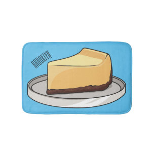 Cheesecake cartoon illustration bath mat