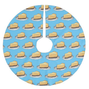 Cheesecake cartoon illustration brushed polyester tree skirt