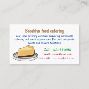 Cheesecake cartoon illustration business card