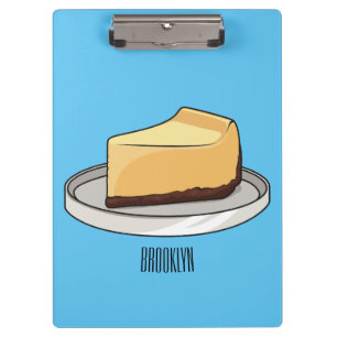 Cheesecake cartoon illustration clipboard