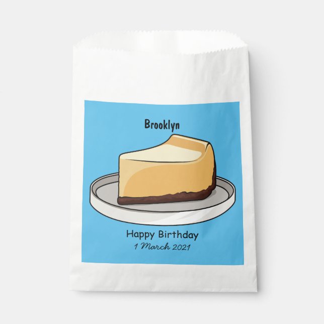 Cheesecake cartoon illustration  favour bag (Front)