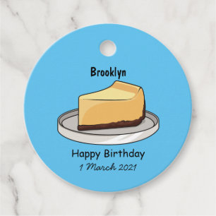 Cheesecake cartoon illustration favour tags