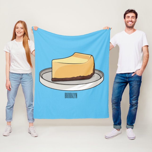 Cheesecake cartoon illustration  fleece blanket (In Situ)