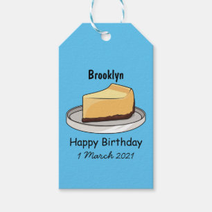 Cheesecake cartoon illustration gift tags