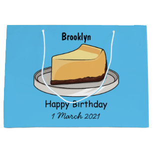 Cheesecake cartoon illustration large gift bag
