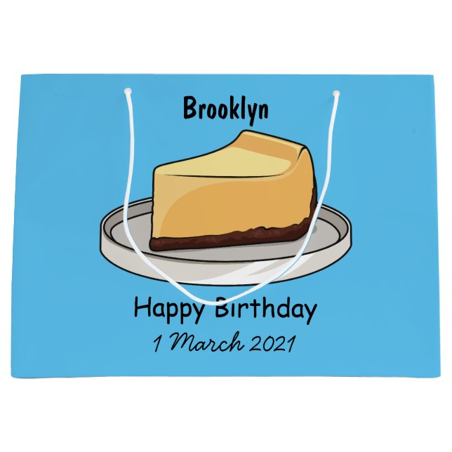 Cheesecake cartoon illustration  large gift bag (Front)